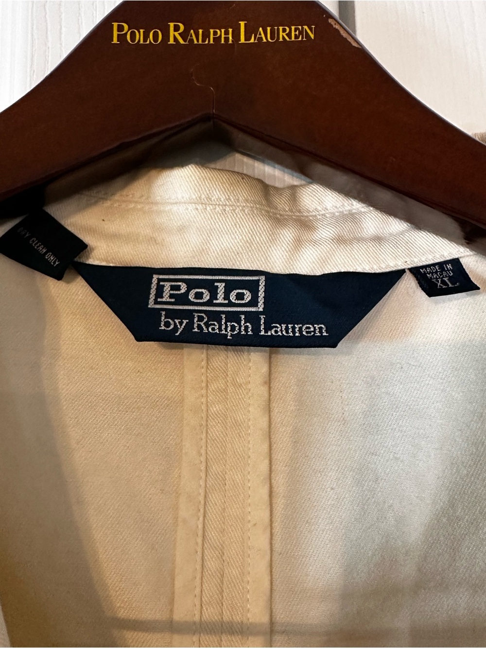 White POLO Ralph Lauren Vintage 100% Cotton Denim Blazer Suit Jacket - Picture 9 of 15